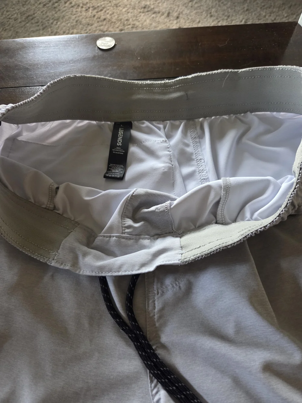 LEGEND Light Gray Men’s Hybrid Shorts with Drawstring Waist